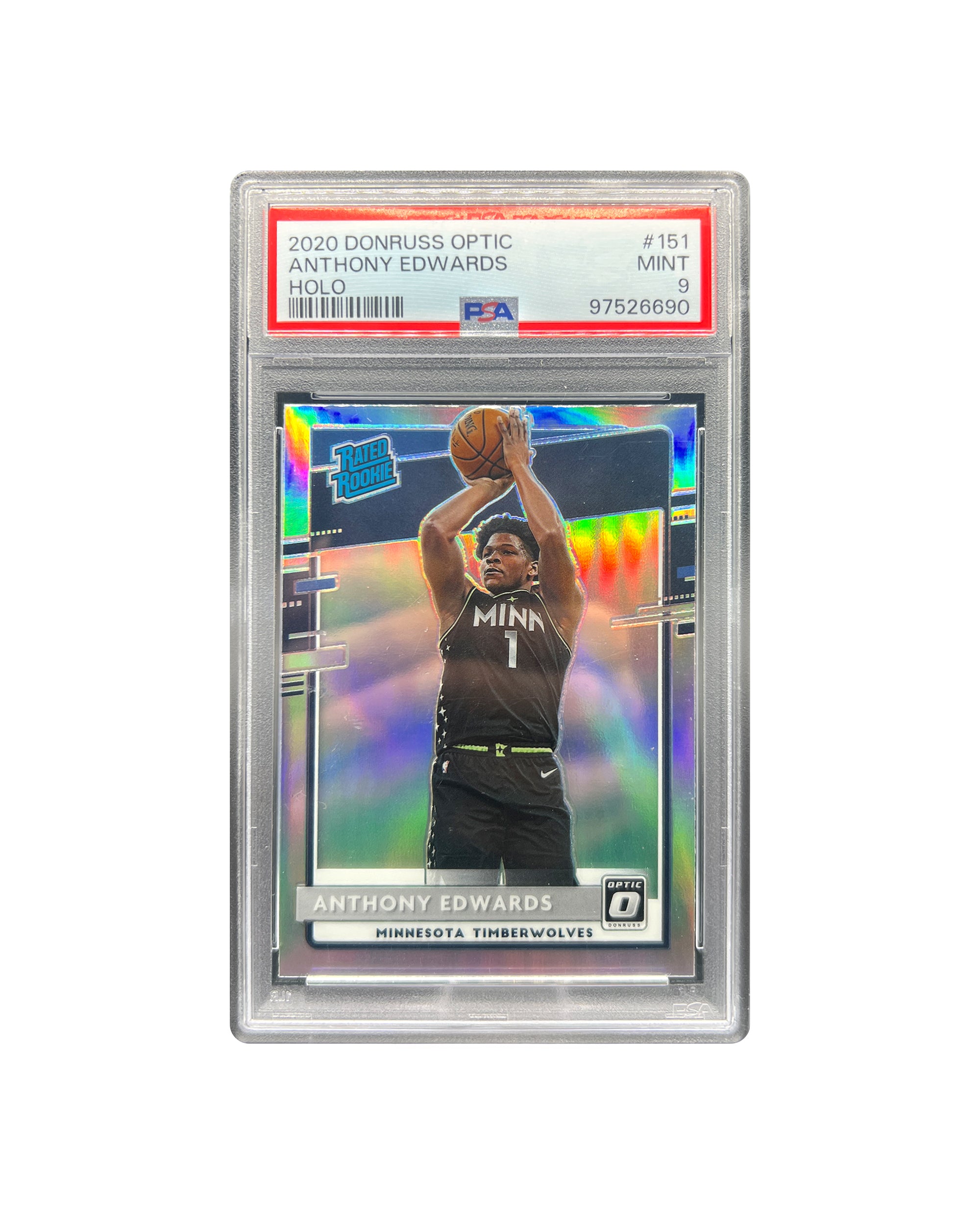Anthony Edwards DonRuss Optic Holo Rookie PSA 9