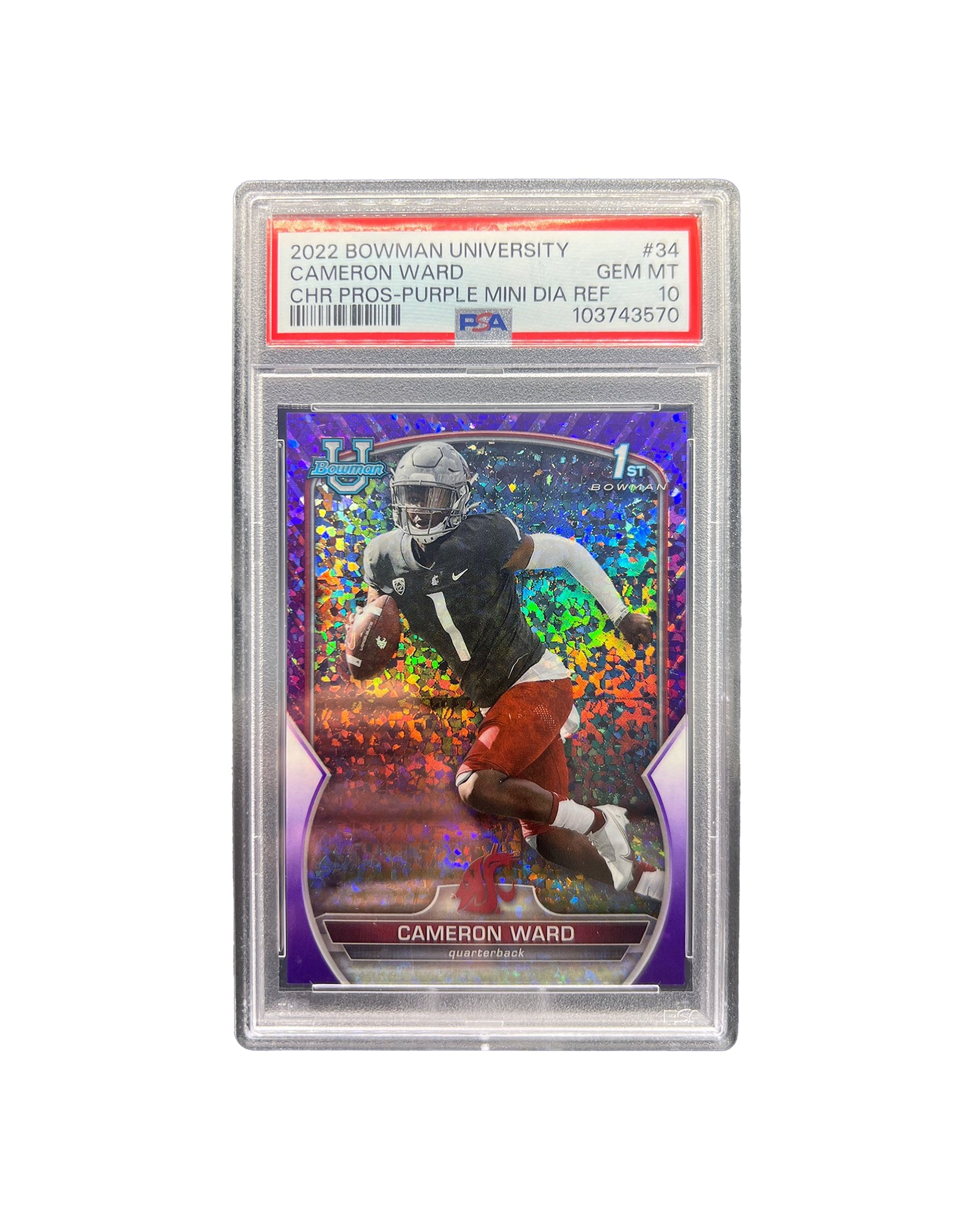Cam Ward Purple Refractor Gem Mint 10