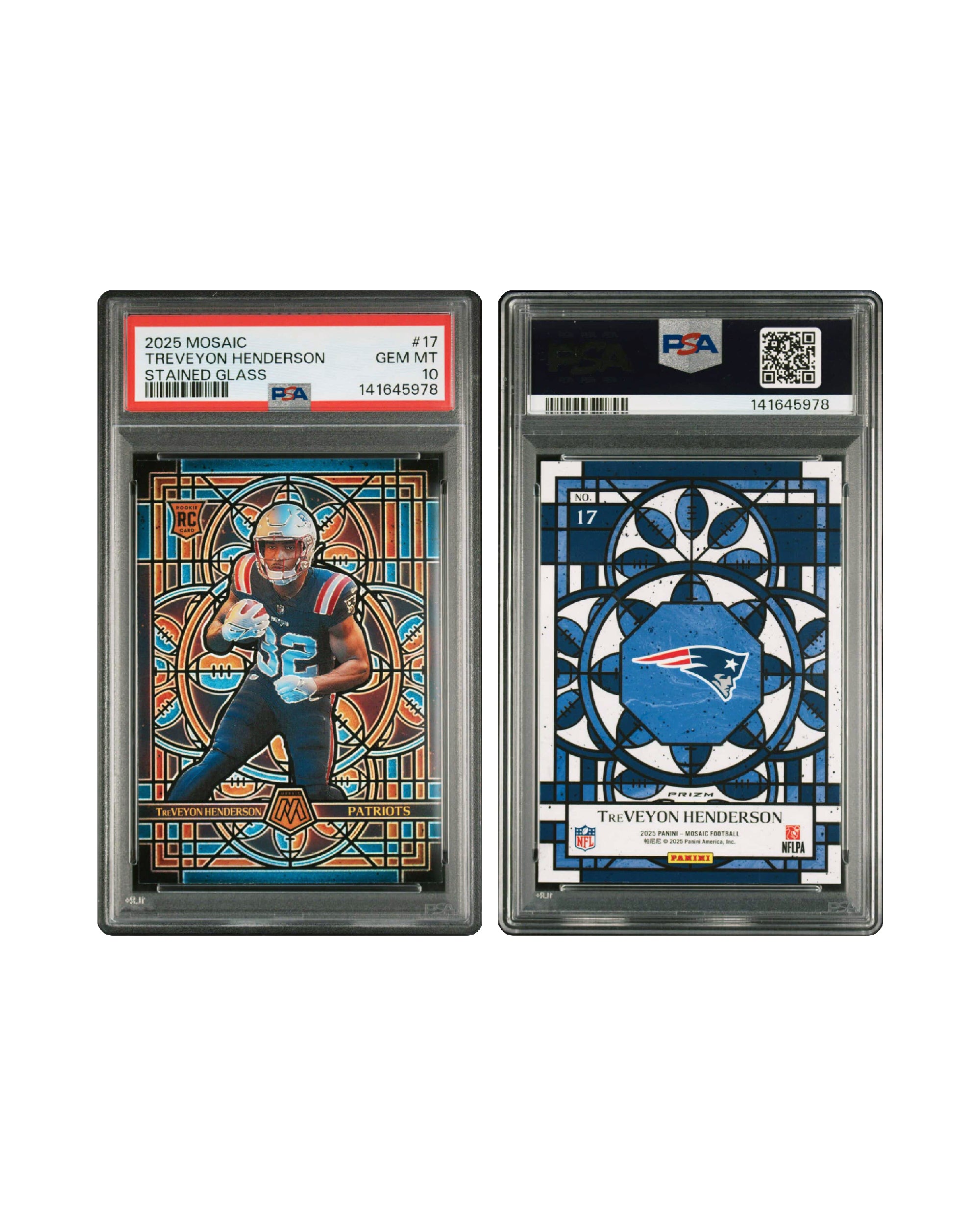 2025 Mosaic Treveyon Henderson Stained Glass Rookie PSA 10