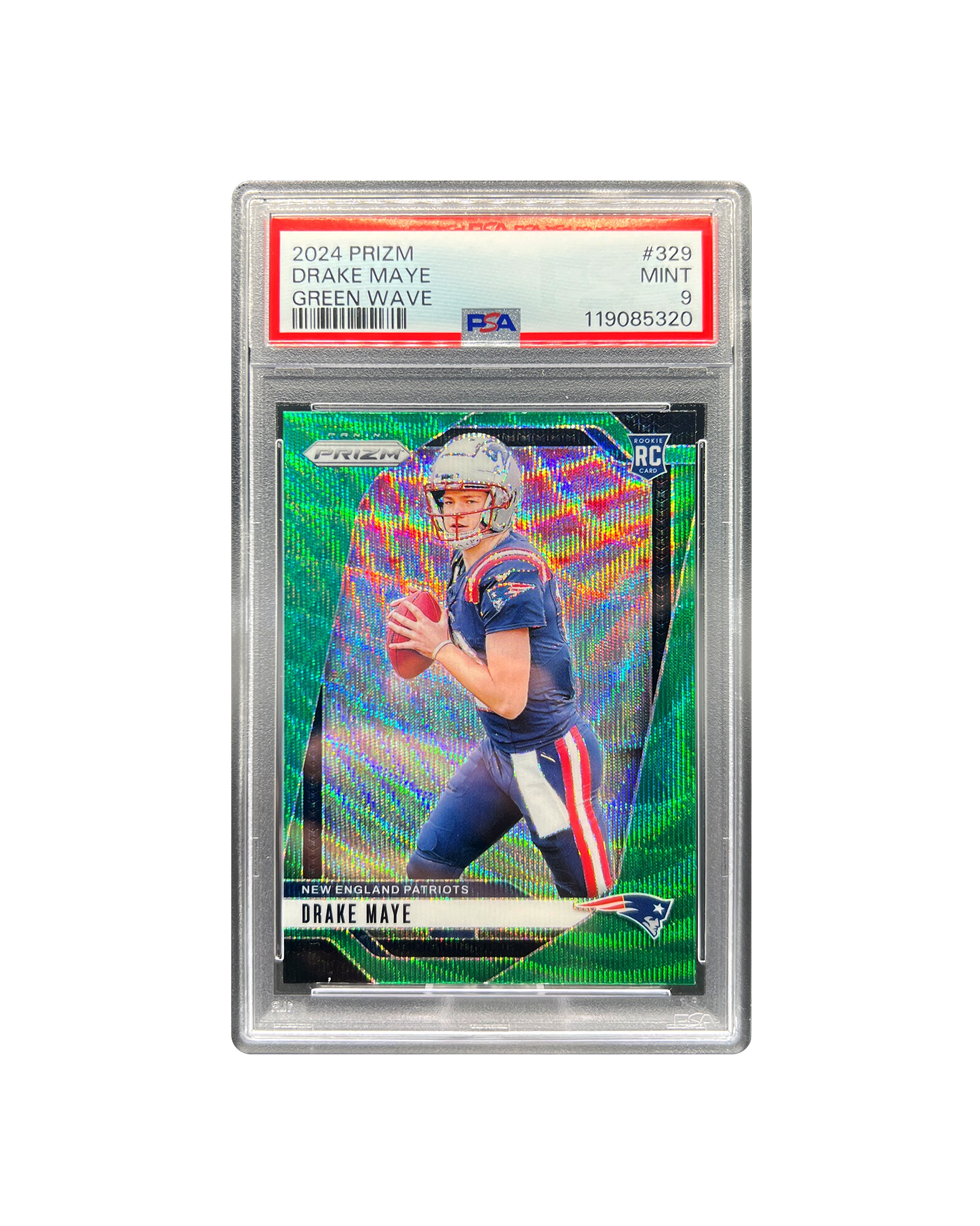 Drake Maye Green Wave Rookie PSA 9
