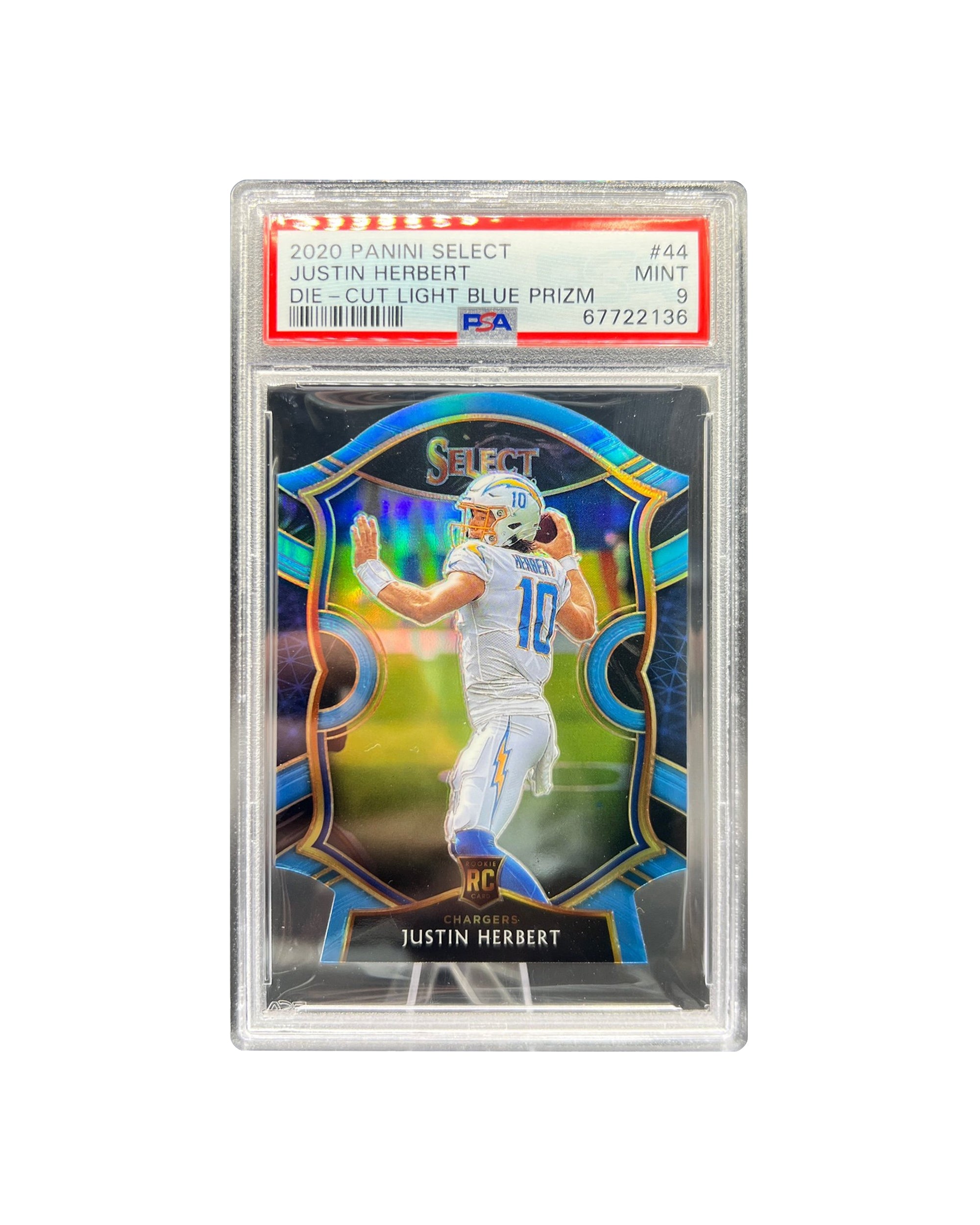 Justin Herbert Rookie Panini Select Mint 9